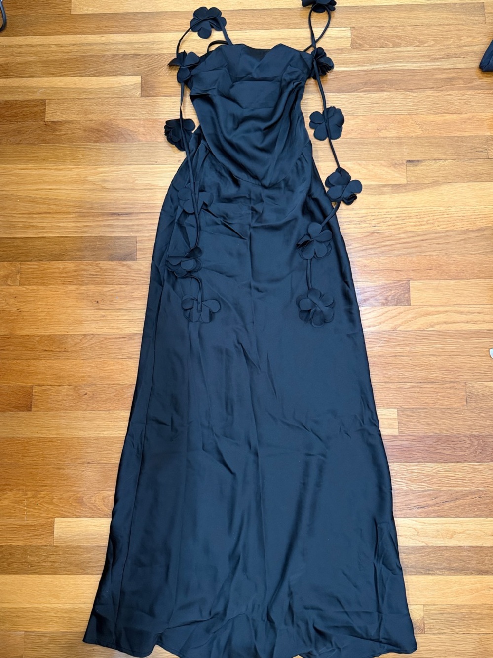Black Floral Maxi Slip Dress